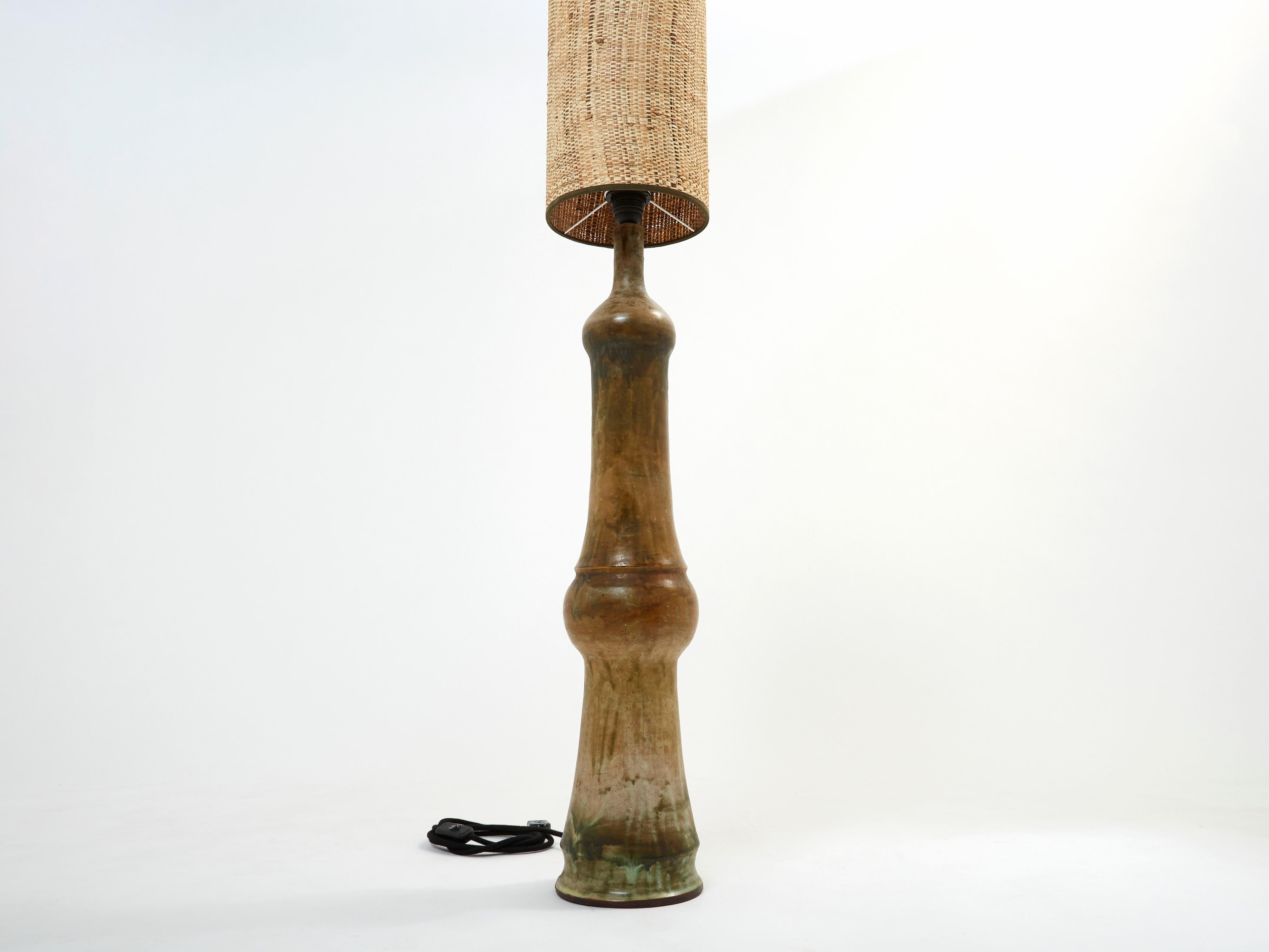 French Ceramic Floor Lamp, 1960s In Good Condition For Sale In Paris, IDF