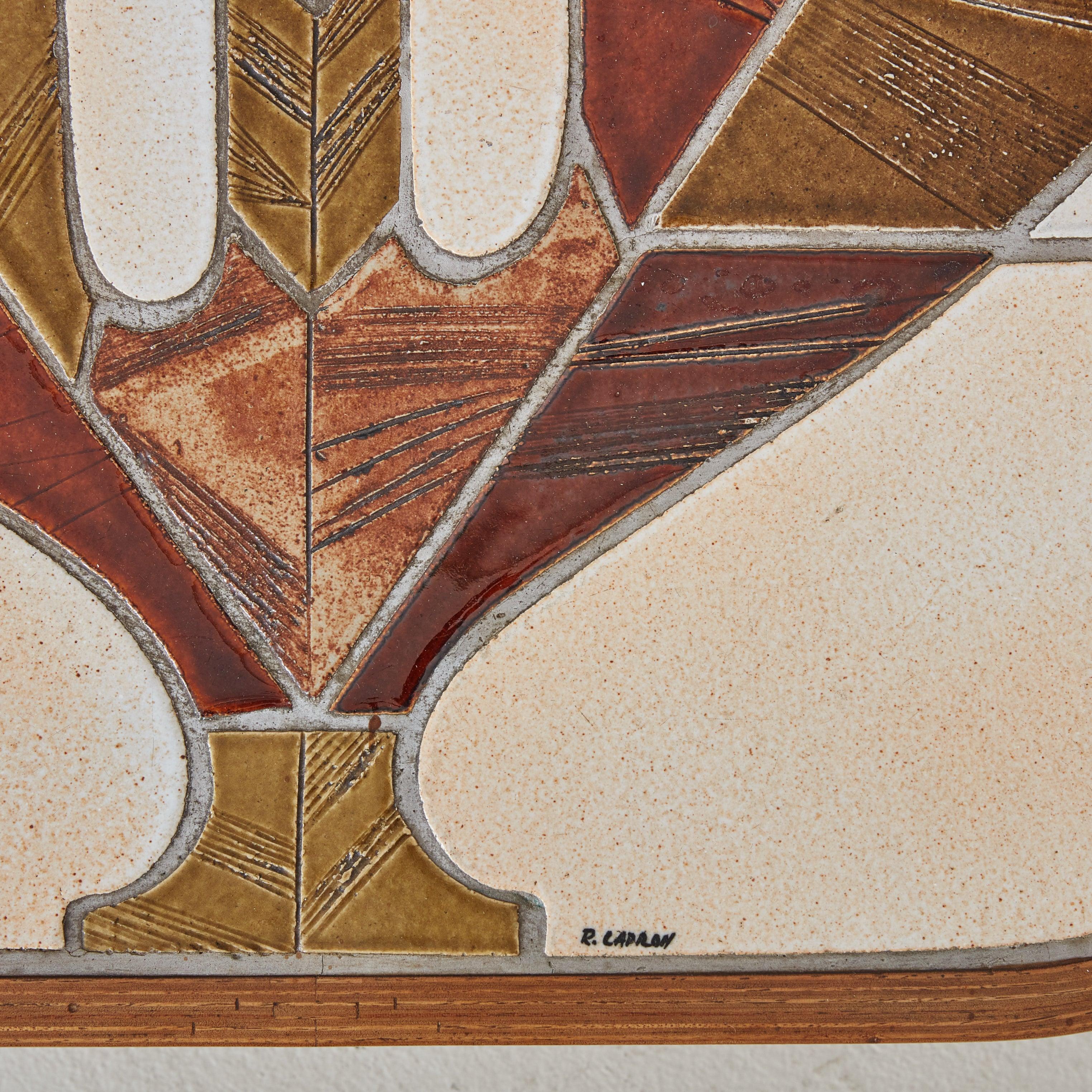 Céramique Table basse française à motifs de fleurs par Roger Capron, années 1960
