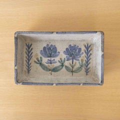 French Ceramic Flower Tray by Gustave Reynaud