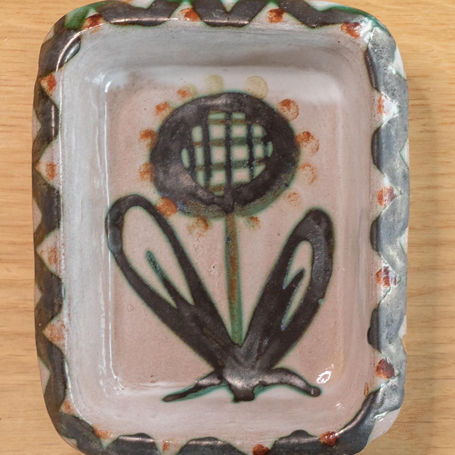 French Ceramic Flower Vide Poche by Robert Picault 4