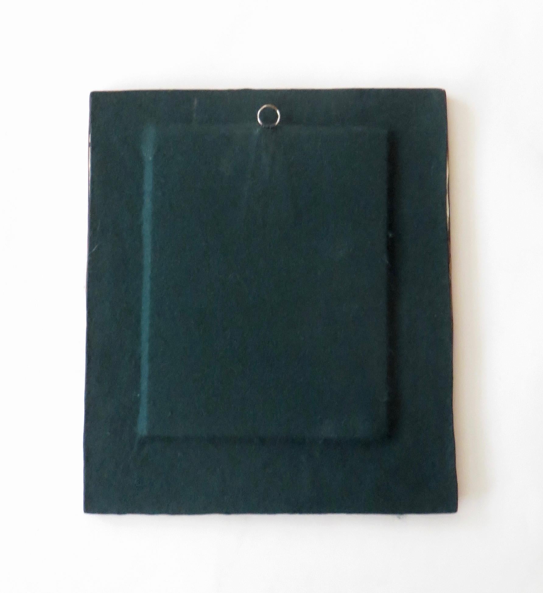 Milieu du XXe siècle Mithé Espelt Céramique française émaillée or craquelé et miroir cristallin blanc