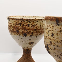 Copas Copa de Cerámica Francesa con Aspecto de Hierro, Pareja Firmada