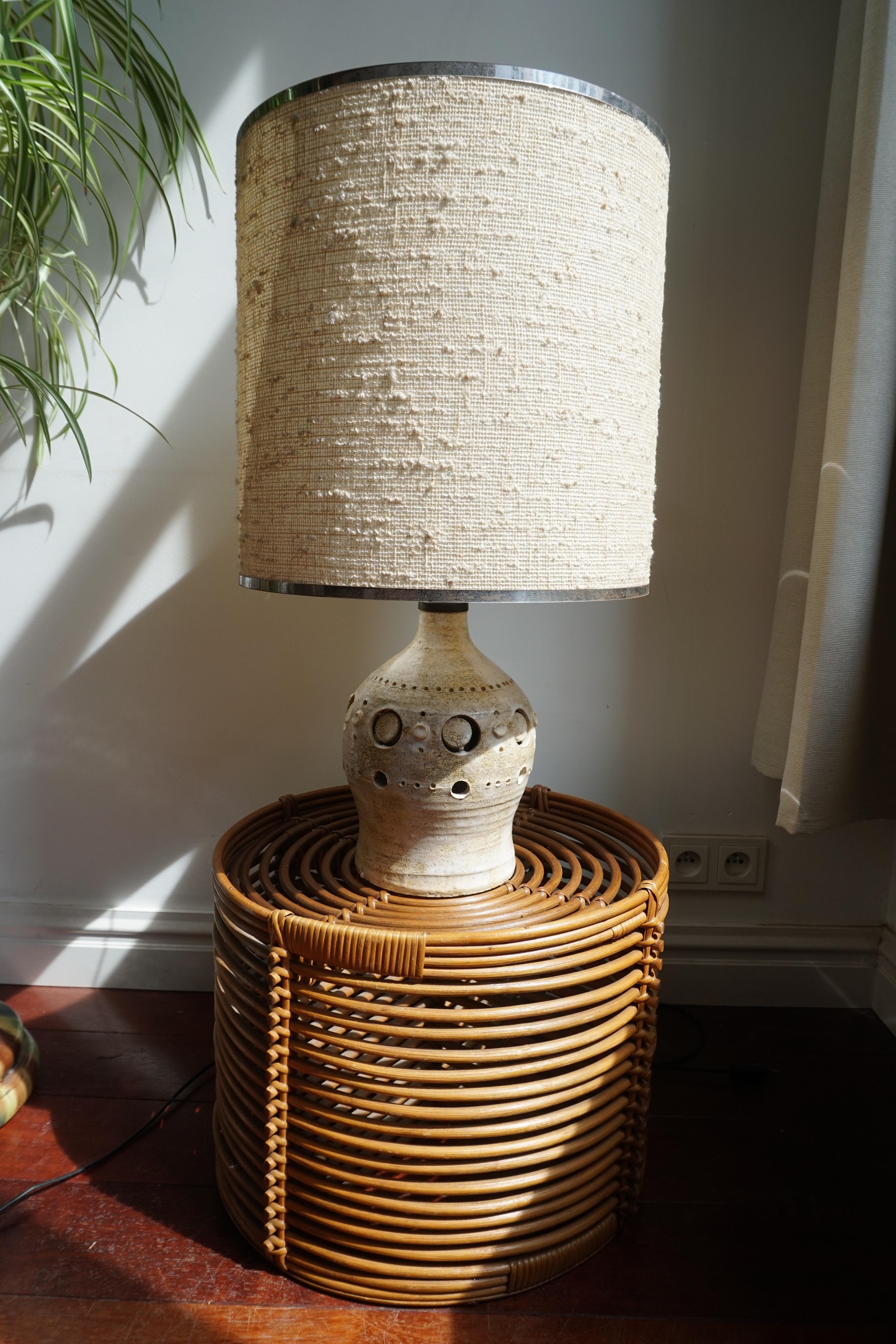 Glazed French Ceramic Lamp by Georges Pelletier, 1970s For Sale