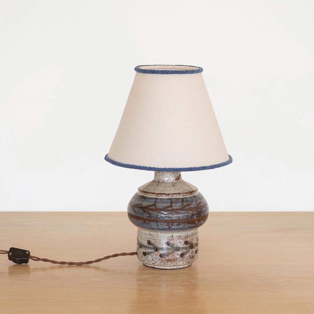 French Ceramic Lamp by Gustave Reynaud In Good Condition In Los Angeles, CA