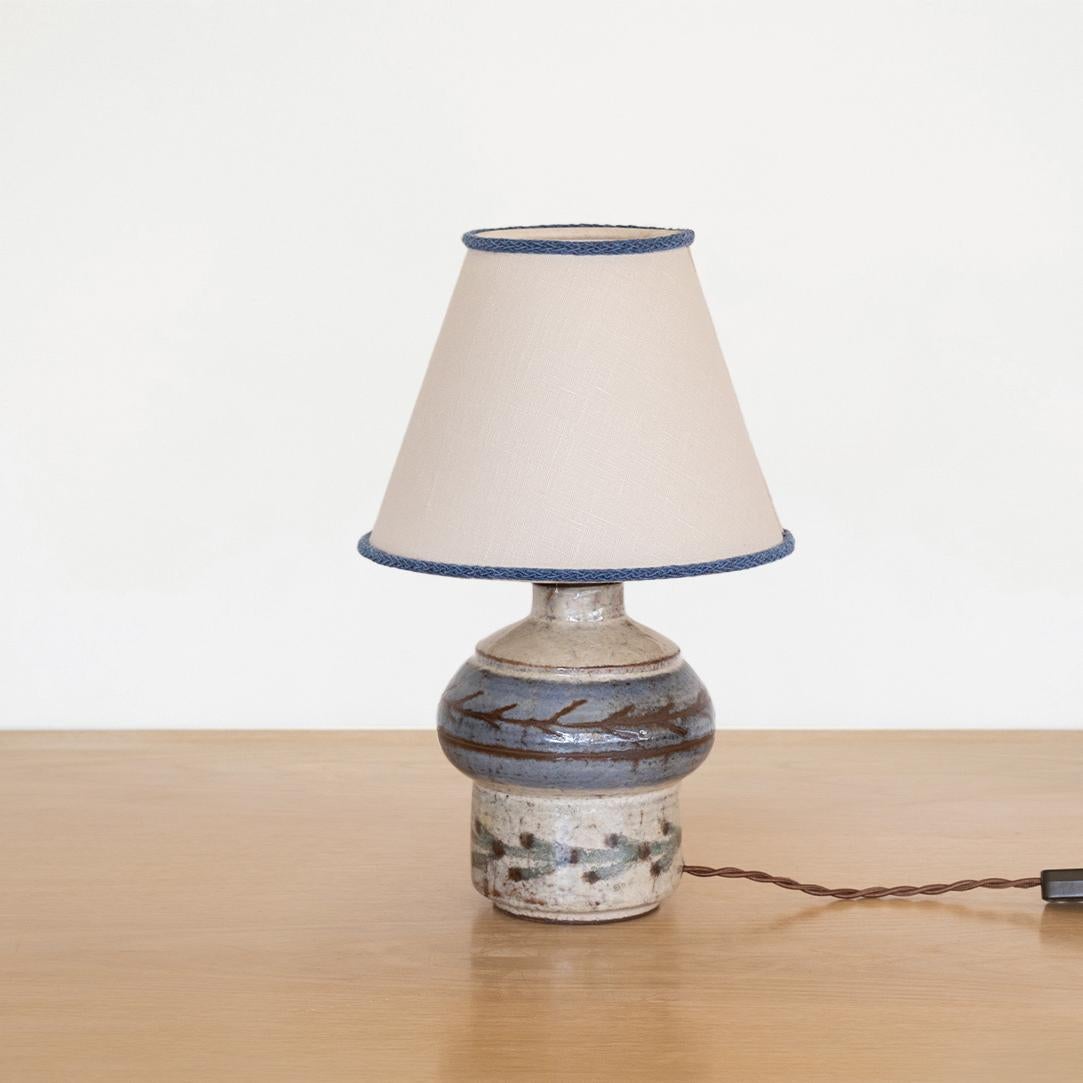 Mid-20th Century French Ceramic Lamp by Gustave Reynaud