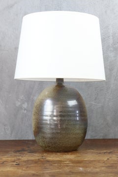 French ceramic lamp by Roland Zobel, 1960, era Capron, Jouve, Ruelland
