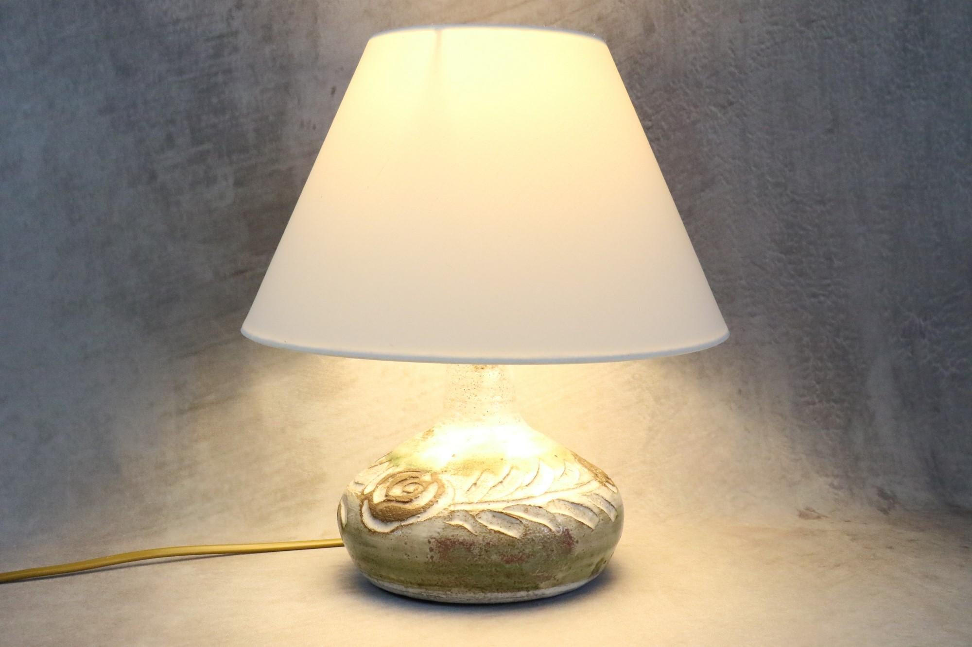 Lampe en céramique française mi-siècle moderne par Albert Thiry, années 1960, époque Blin en vente 2