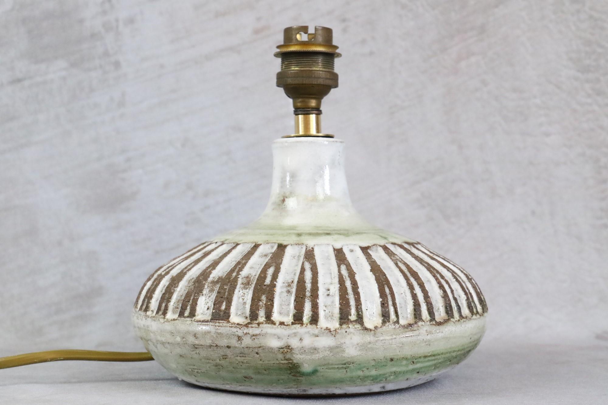 Lampe en céramique française de style mi-siècle moderne par Albert Thiry, années 1960, époque Blin 2