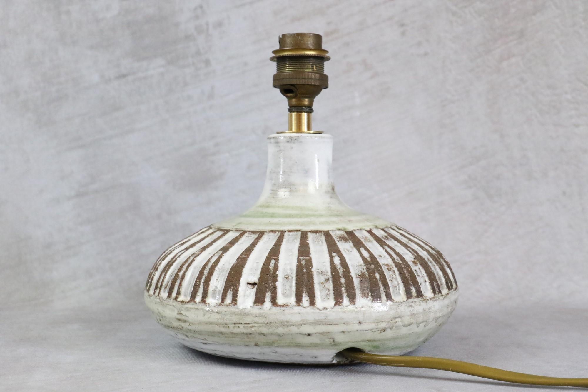 Lampe en céramique française de style mi-siècle moderne par Albert Thiry, années 1960, époque Blin 3