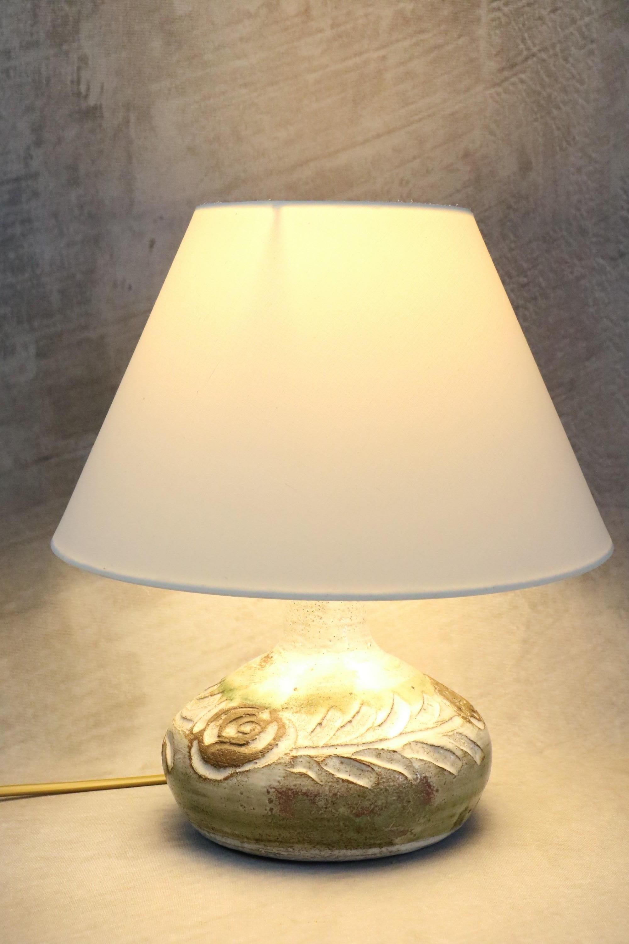 Lampe en céramique française mi-siècle moderne par Albert Thiry, années 1960, époque Blin en vente 4