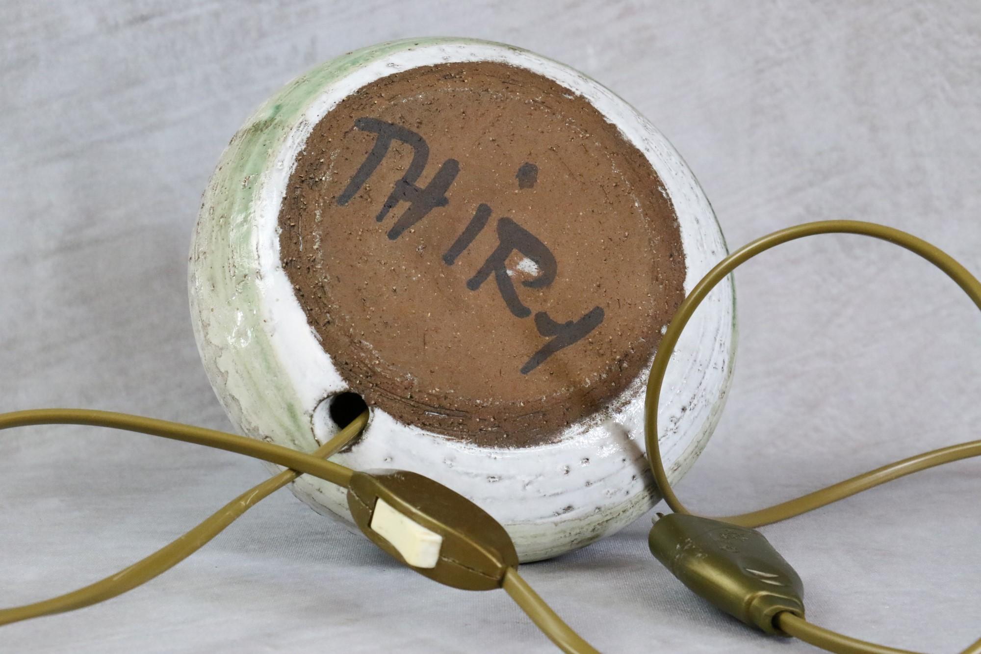 Lampe en céramique française de style mi-siècle moderne par Albert Thiry, années 1960, époque Blin 4