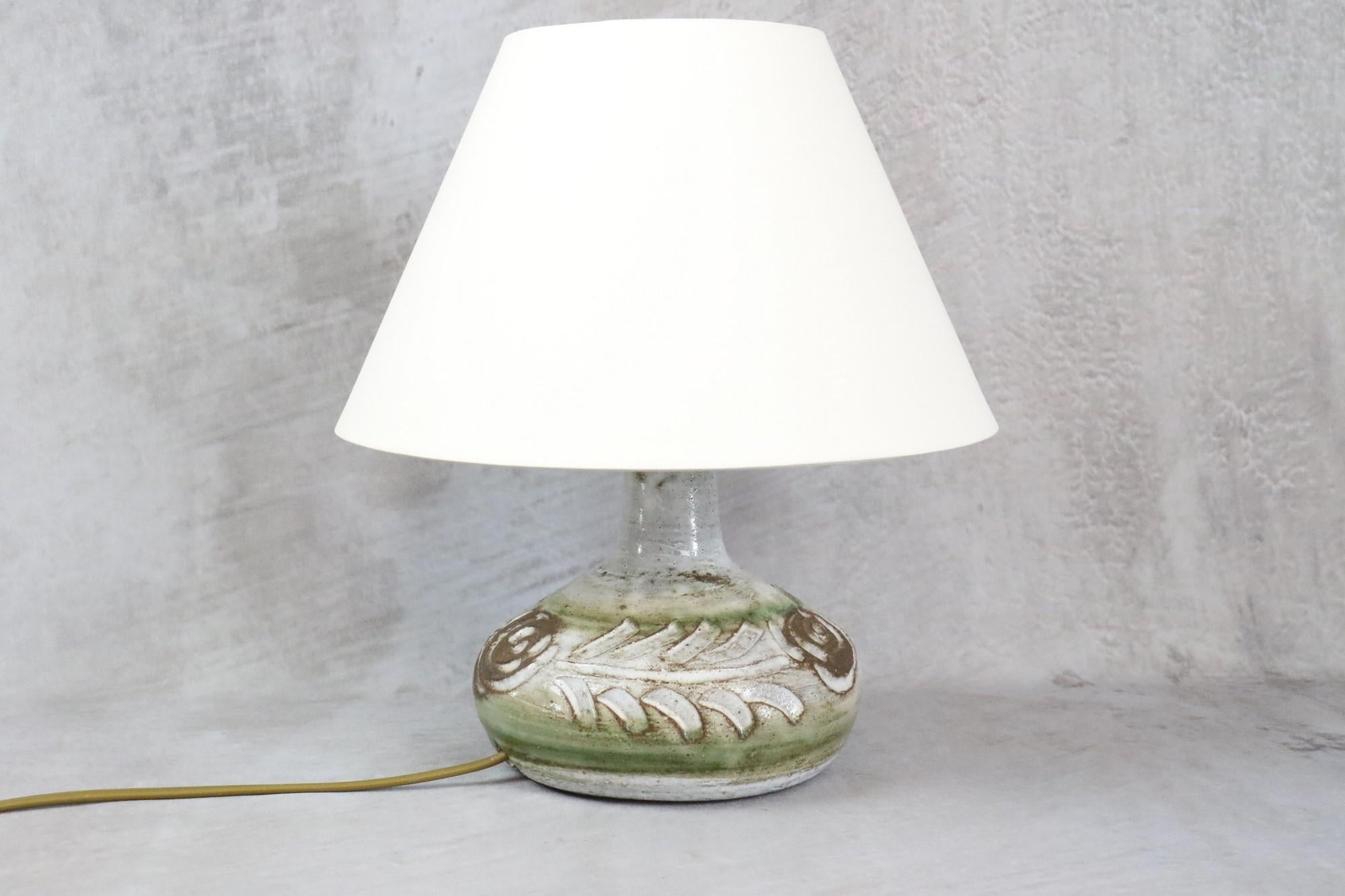 Émaillé Lampe en céramique française mi-siècle moderne par Albert Thiry, années 1960, époque Blin en vente