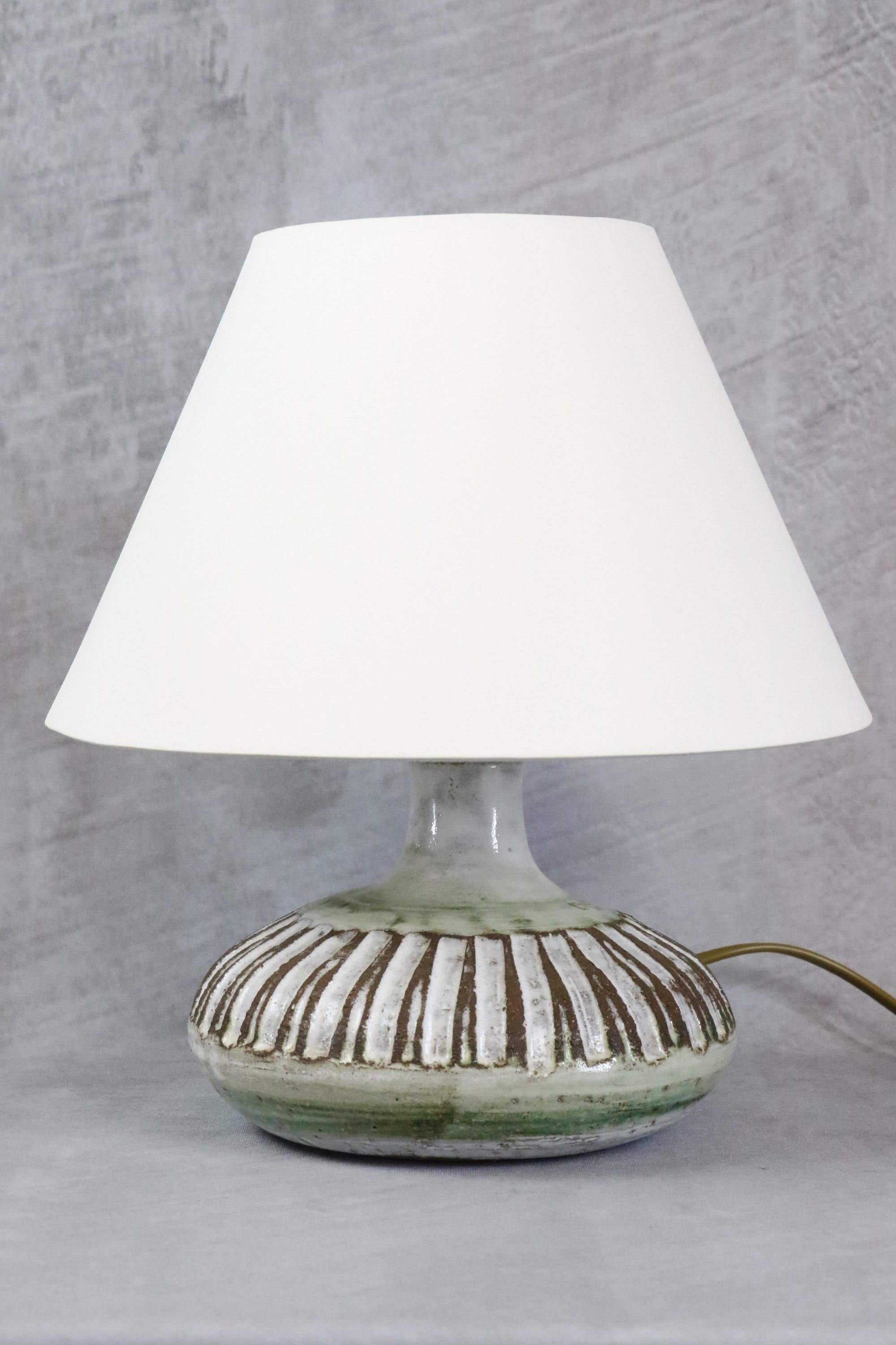 Céramique Lampe en céramique française de style mi-siècle moderne par Albert Thiry, années 1960, époque Blin