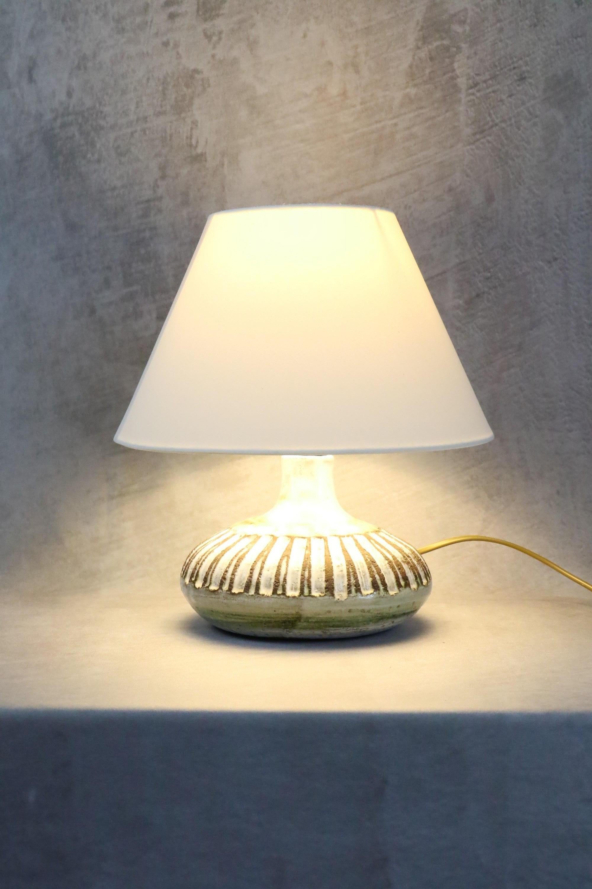 Lampe en céramique française de style mi-siècle moderne par Albert Thiry, années 1960, époque Blin 1