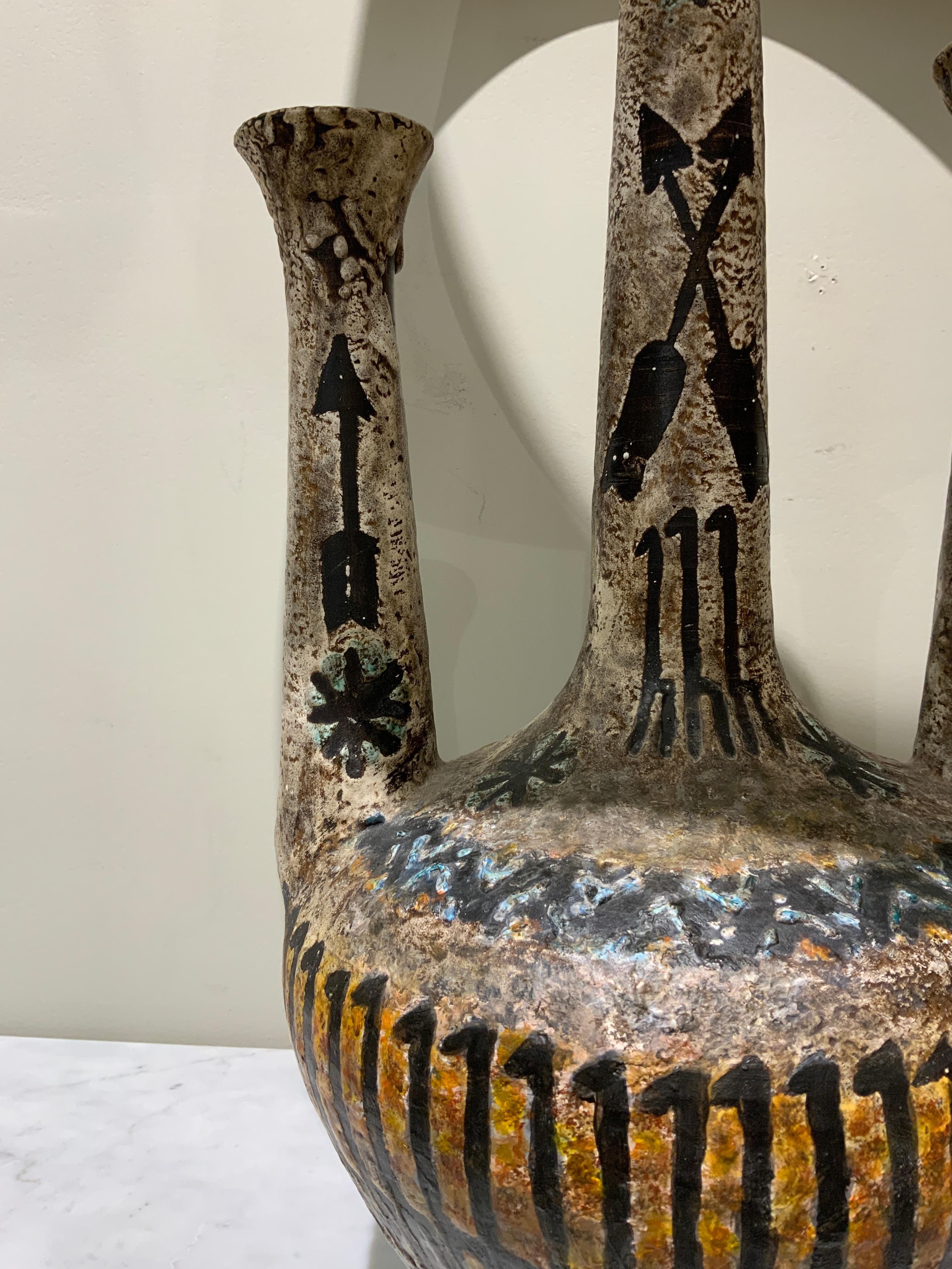 Lámpara de cerámica francesa Rene Bluet circa 1950 en Bueno estado para la venta en PARIS, FR