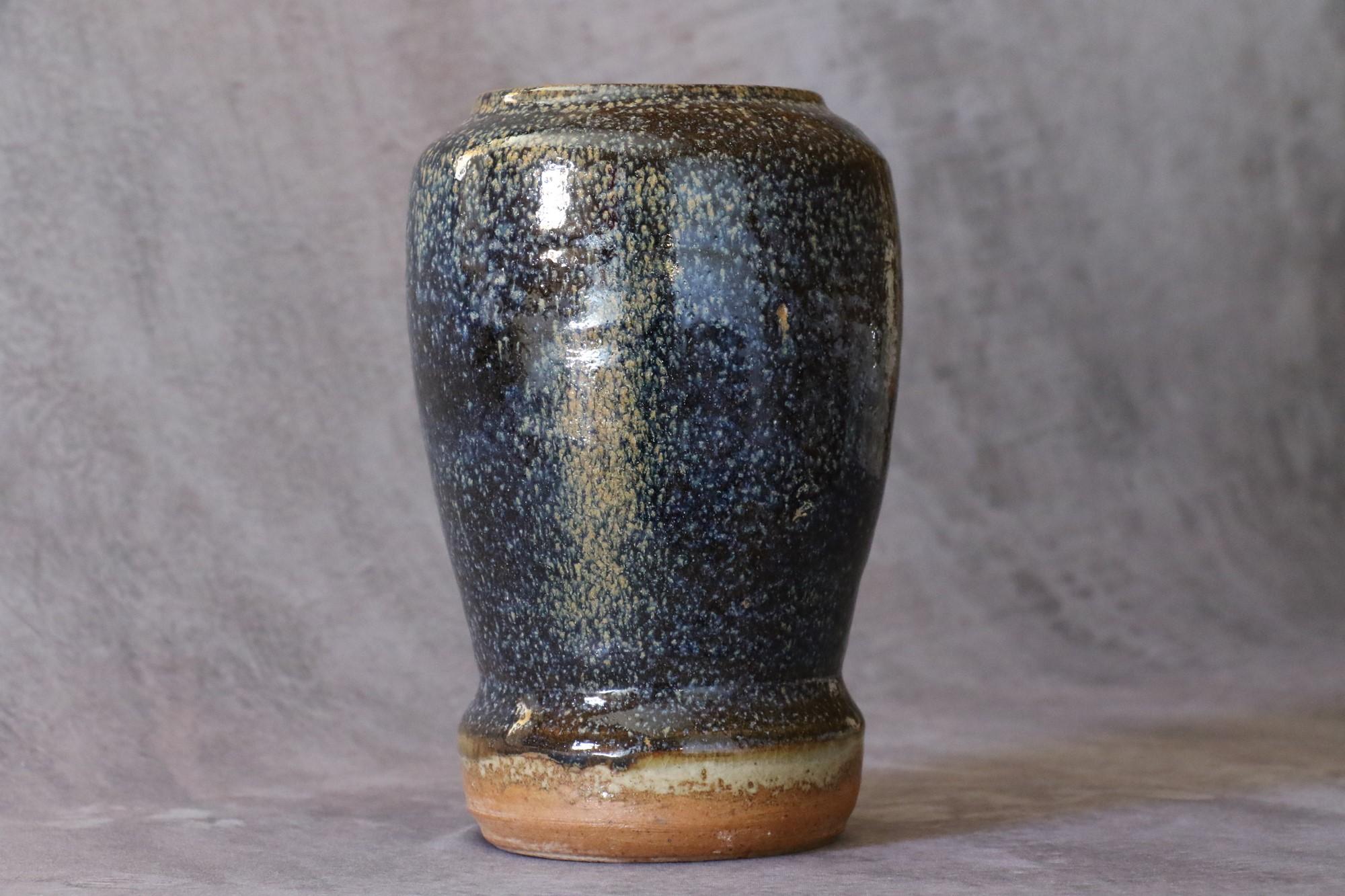 French Ceramic Large blue and ochre vase by Marc Uzan - circa 2000 For Sale 4