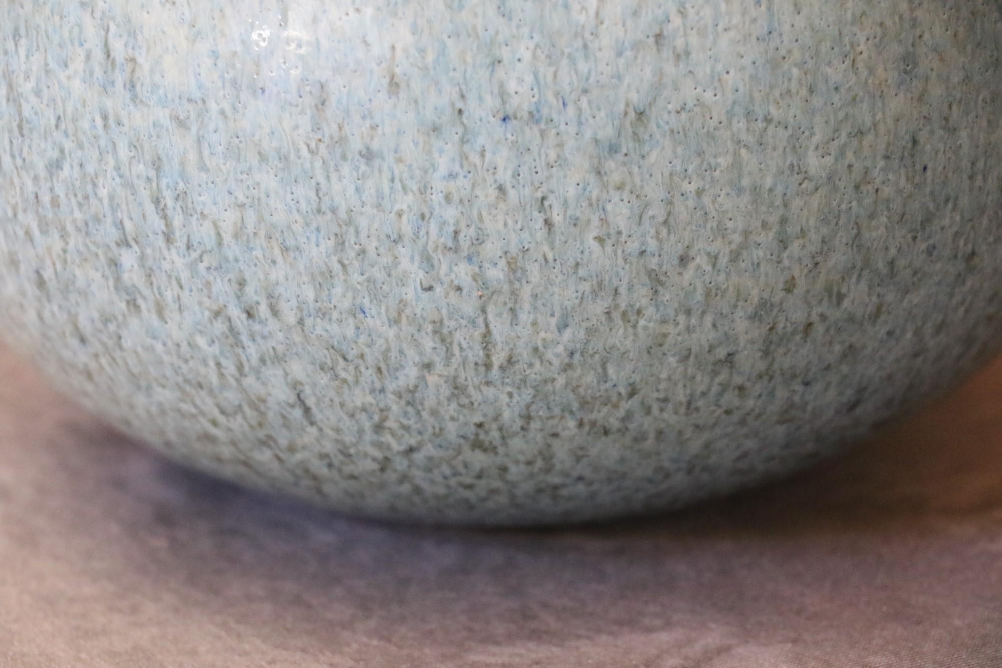 French Ceramic Large blue ball vase by Marc Uzan, circa 2000 For Sale 2