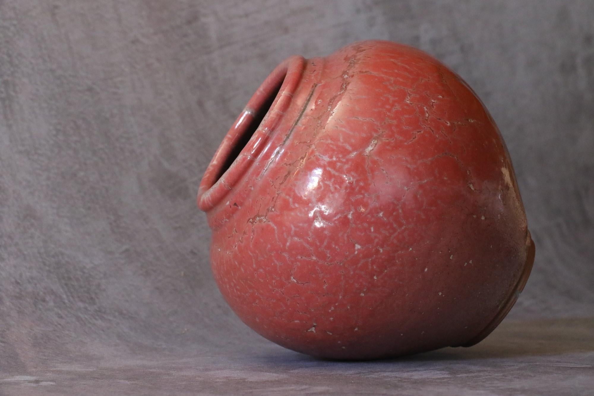 Contemporary French Ceramic Large Red Vase by Marc Uzan, circa 2000 For Sale
