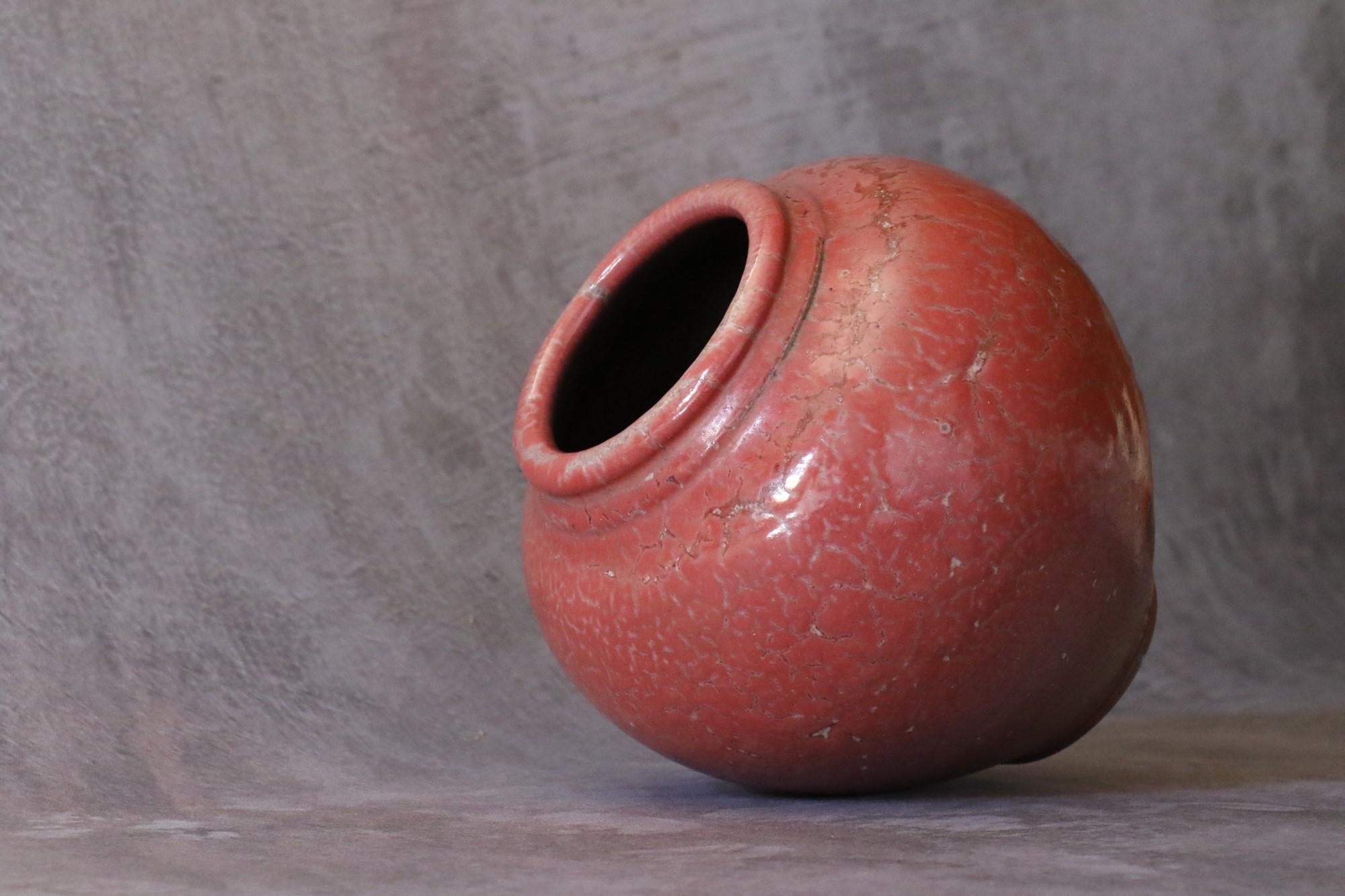 French Ceramic Large Red Vase by Marc Uzan, circa 2000 For Sale 1