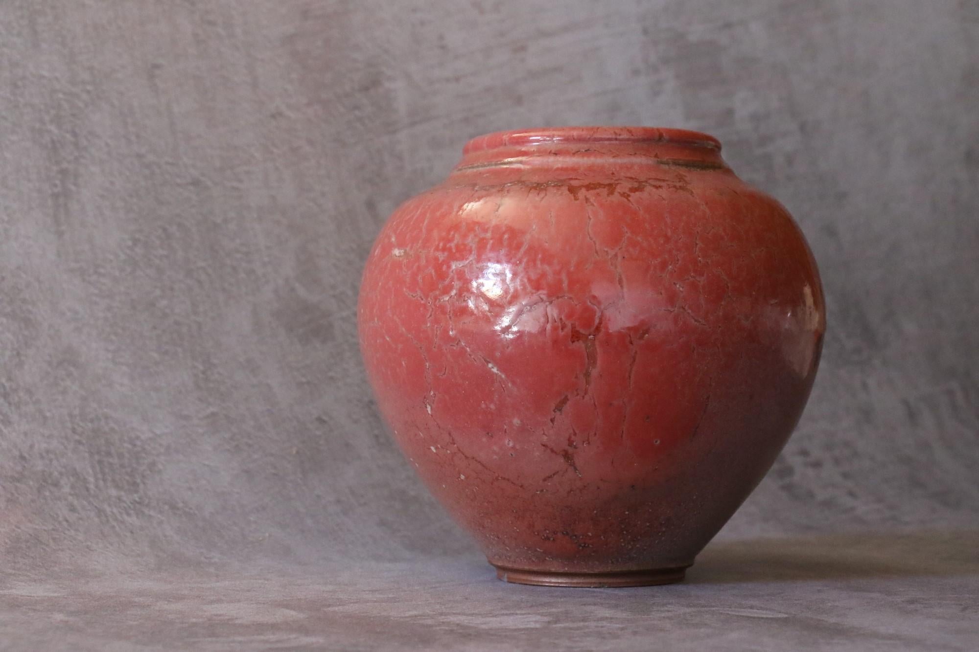 French Ceramic Large Red Vase by Marc Uzan, circa 2000 For Sale 2