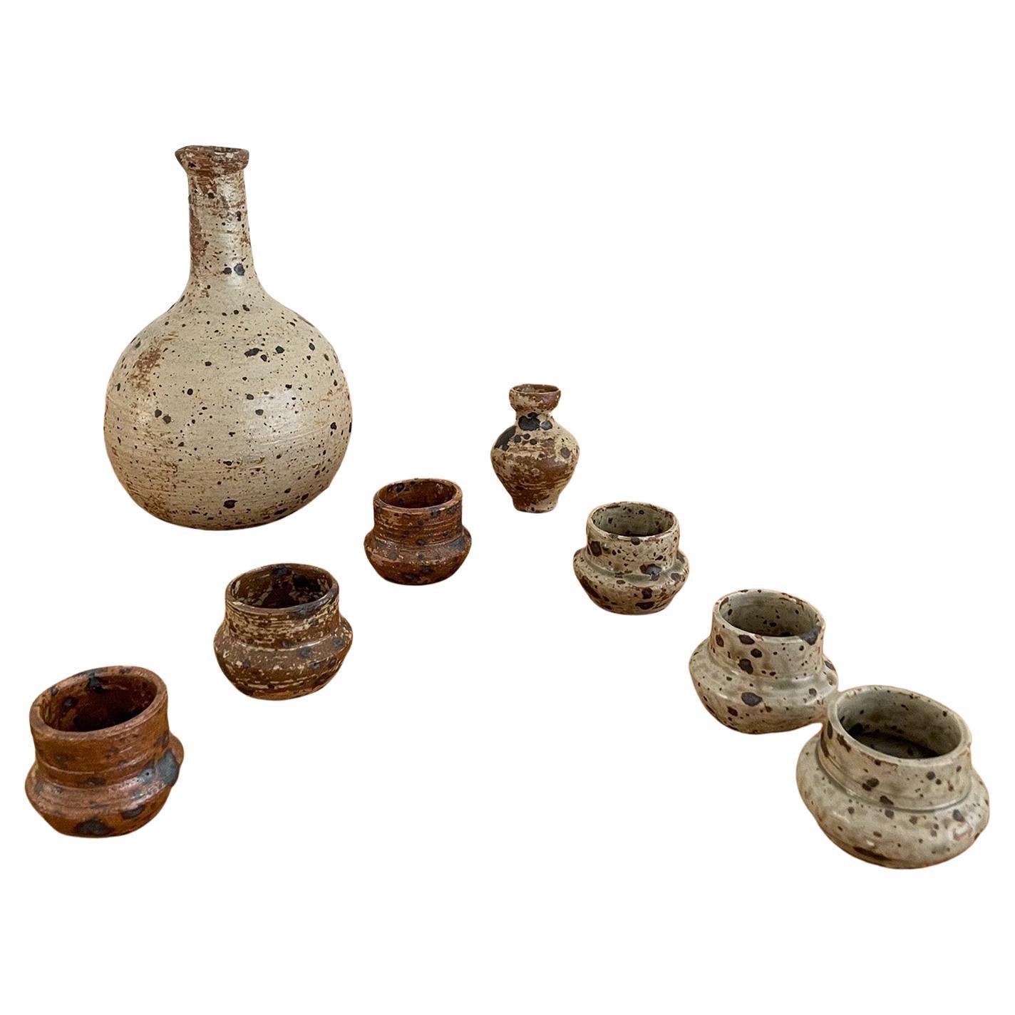 French Ceramic Liquor Service Set  For Sale