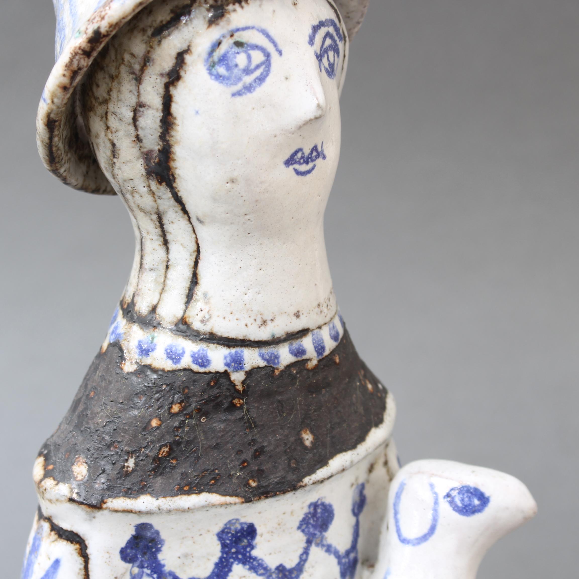 French Ceramic Man with a Lamb by Jean Derval, circa 1950s 14