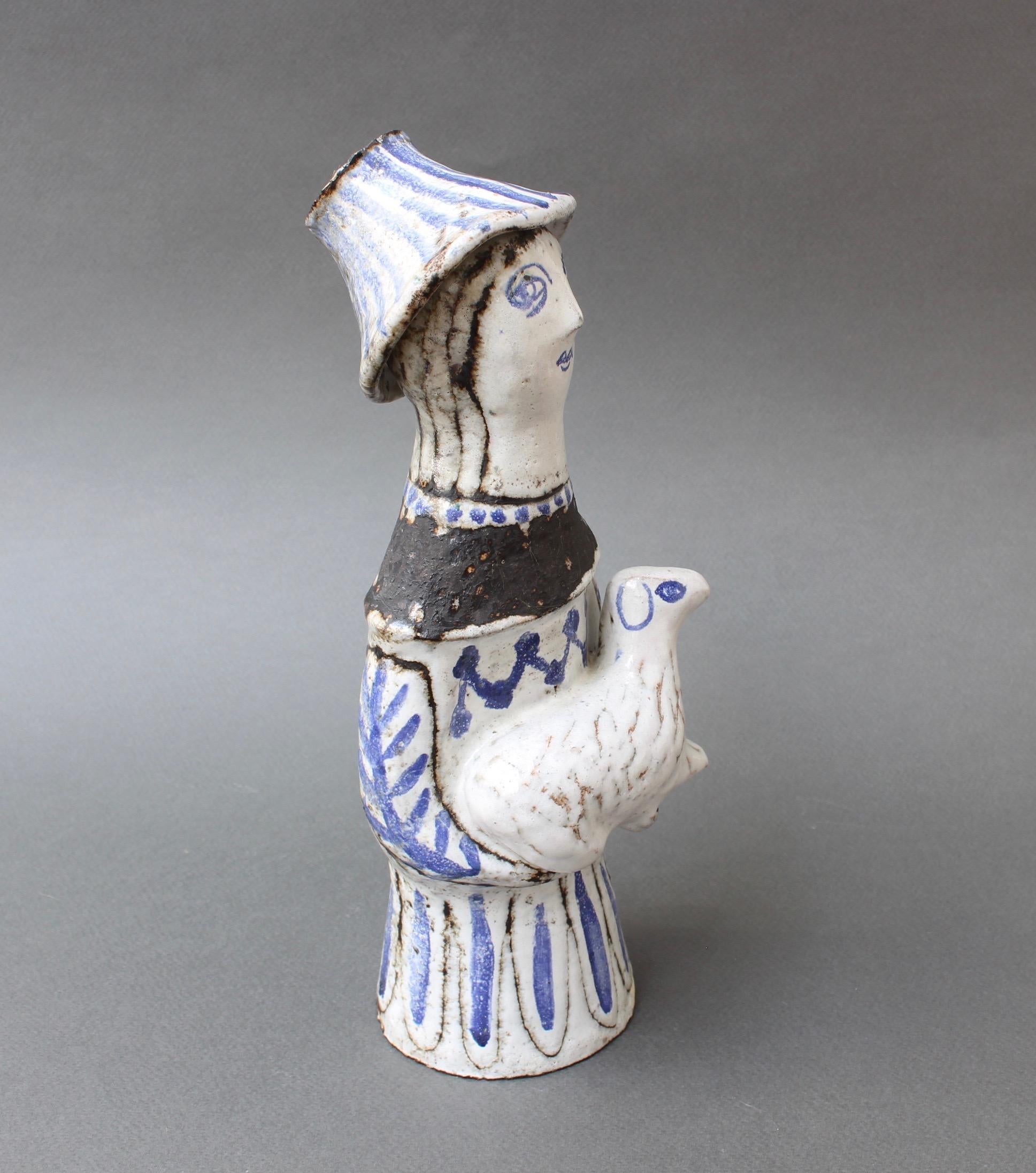 French Ceramic Man with a Lamb by Jean Derval, circa 1950s 3