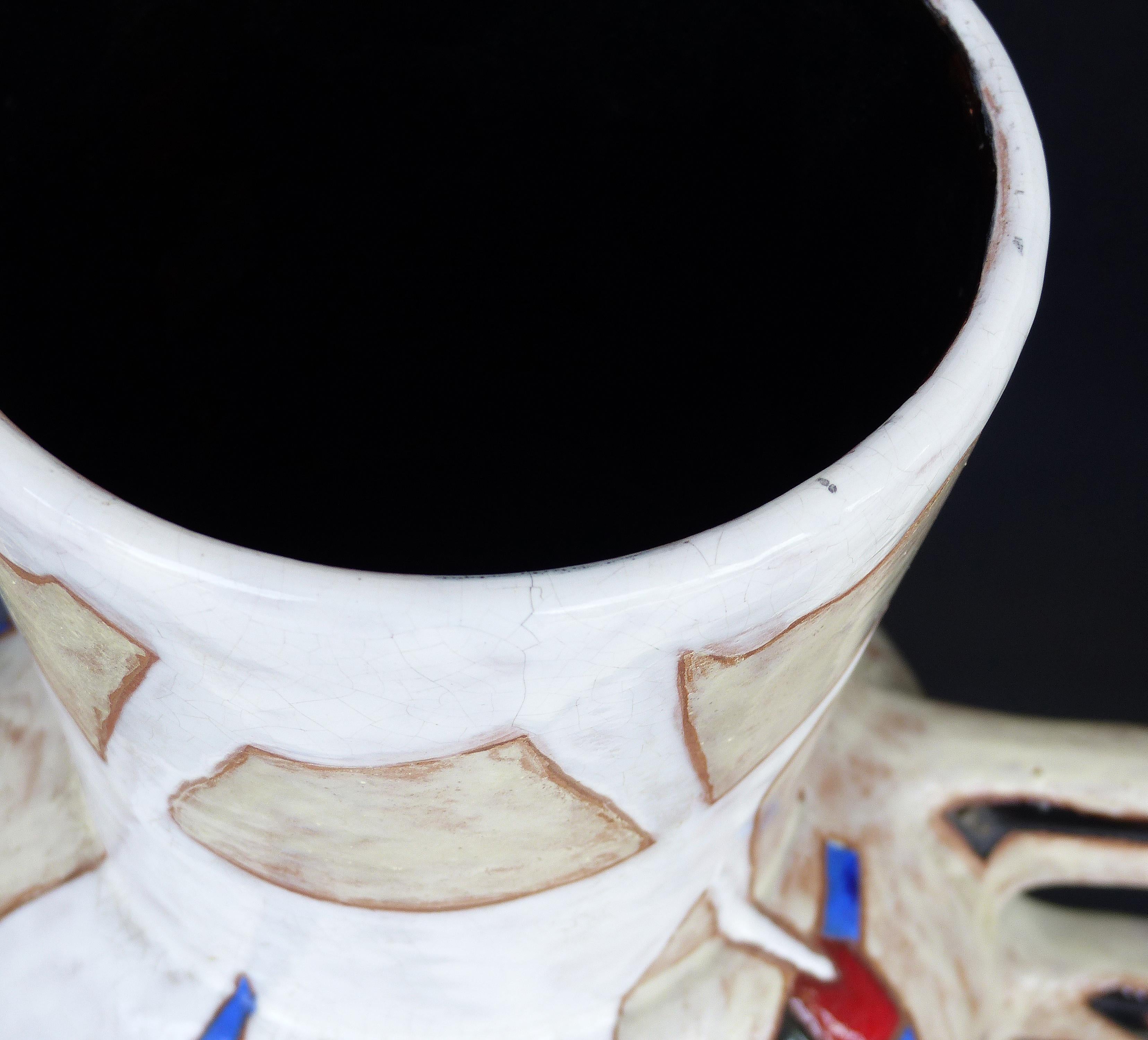 Vase à double pichet en céramique française mi-siècle moderne de Jean Lurcat 8