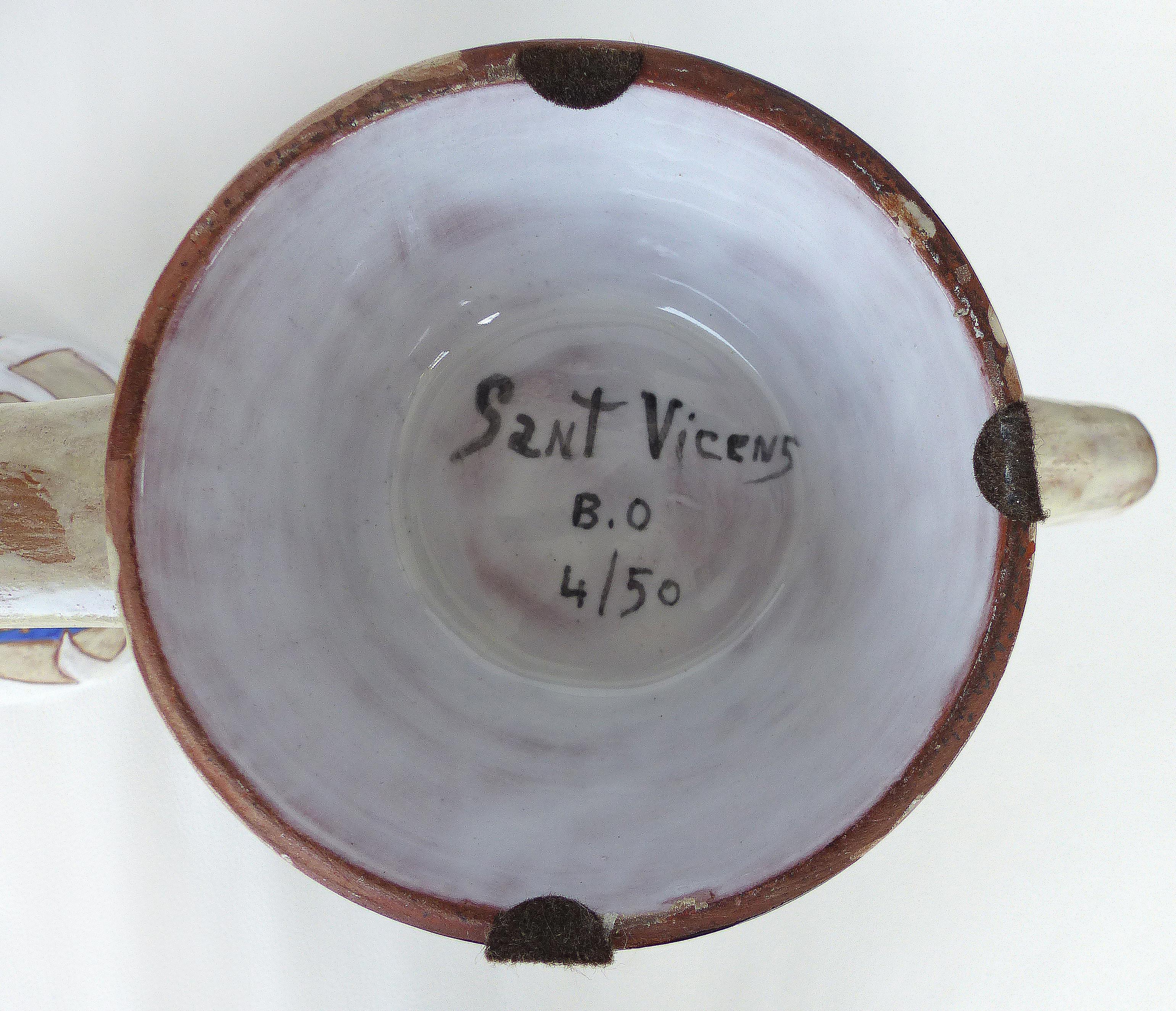 Vase à double pichet en céramique française mi-siècle moderne de Jean Lurcat 11