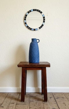 Specchio rotondo con mosaico in ceramica francese in stile Vallauris, CIRCA 1970