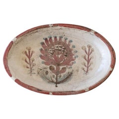 French Ceramic Oval Dish by Gustave Reynaud