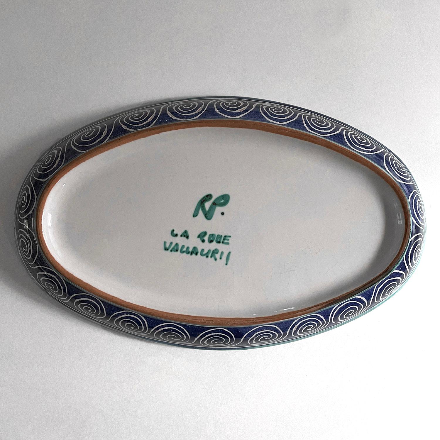 French Ceramic Oval Tray by Robert Picault For Sale 3