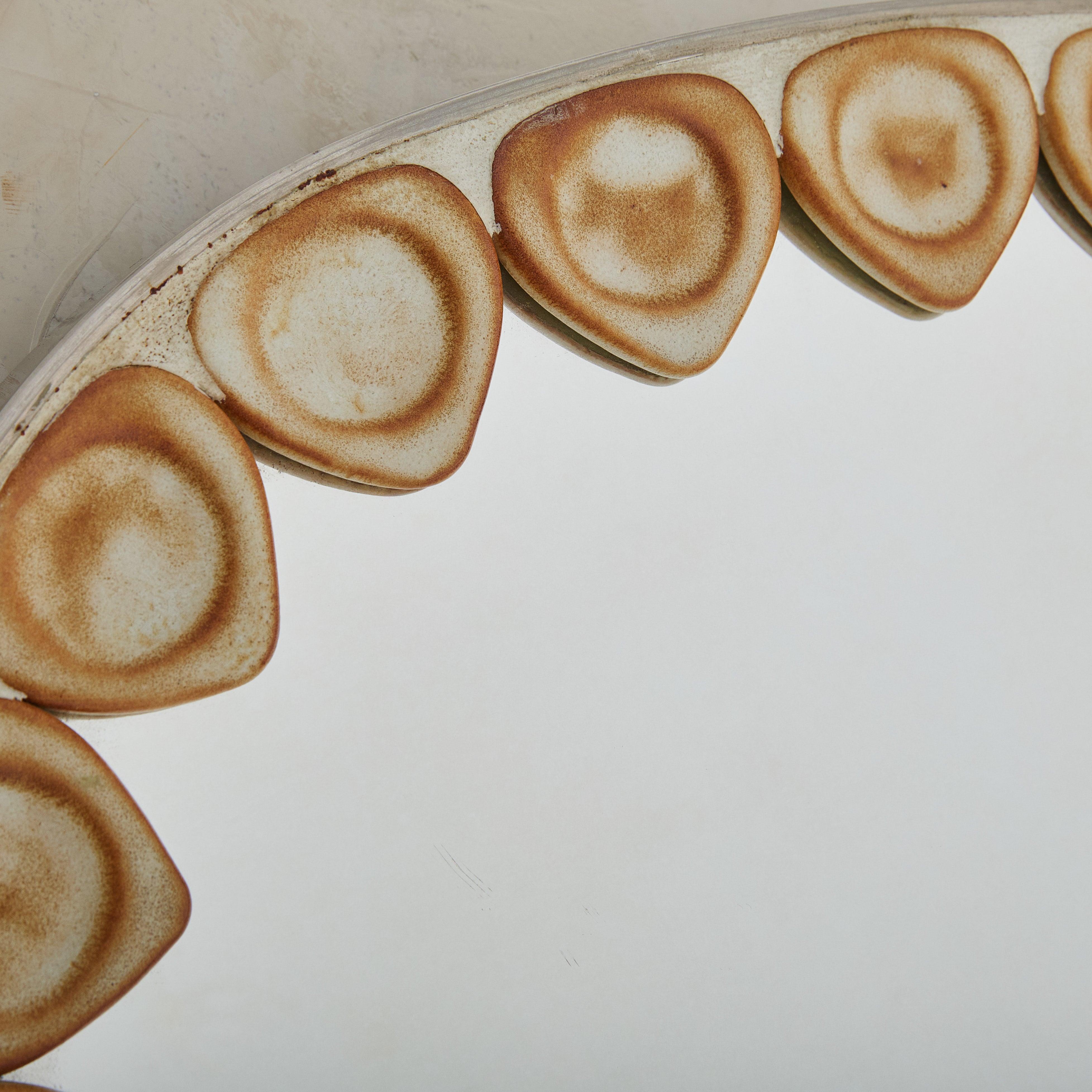 French Ceramic Oval Wall Mirror, 1960s For Sale 2