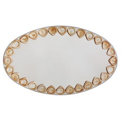 French Ceramic Oval Wall Mirror, 1960s