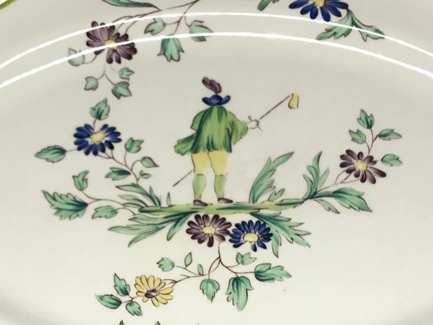 Hand-Painted French Ceramic Painted Chinoiserie Platter For Sale