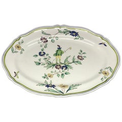 Vintage French Ceramic Painted Chinoiserie Platter