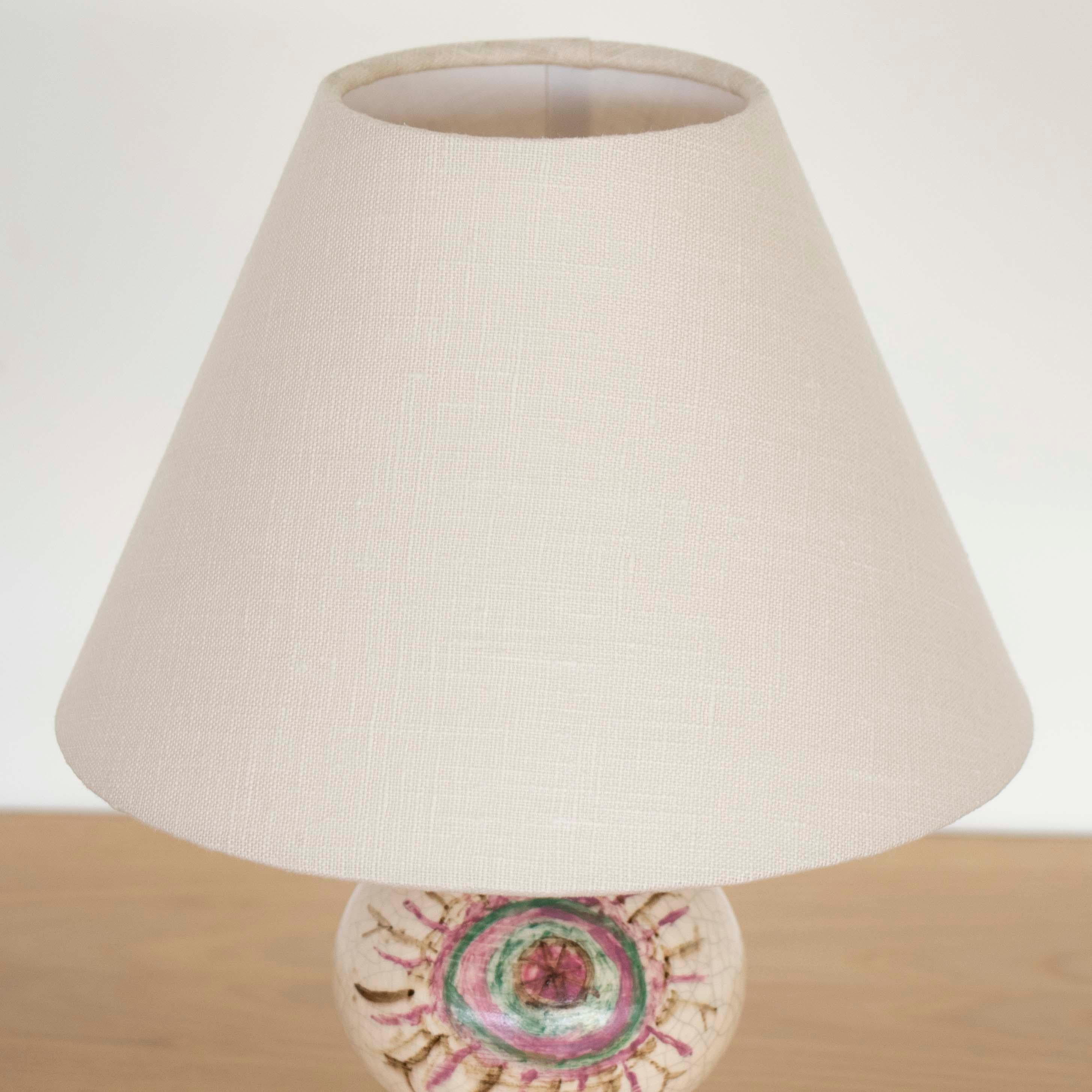 French Ceramic Painted Flower Lamp 4