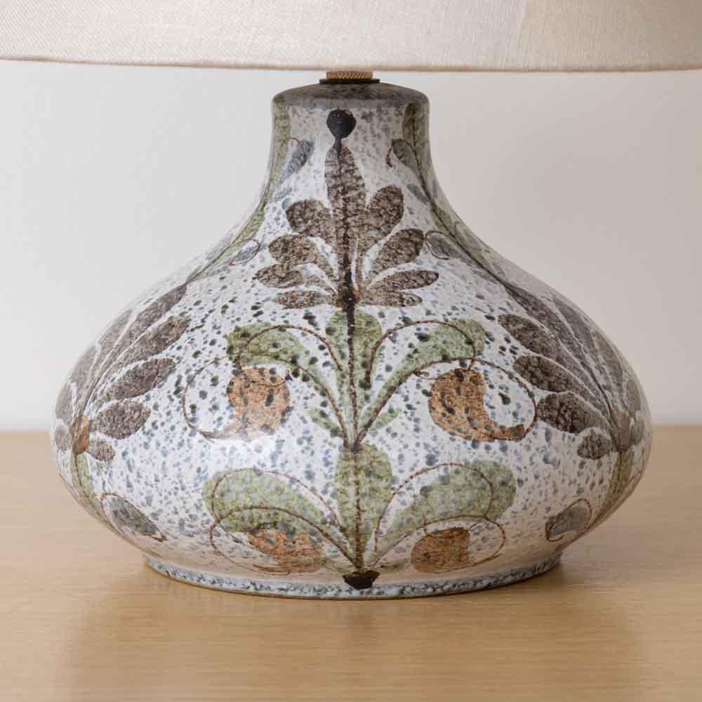 French Ceramic Painted Flower Table Lamp For Sale 7