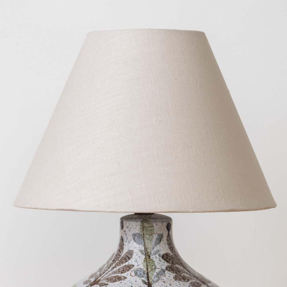 French Ceramic Painted Flower Table Lamp For Sale 4