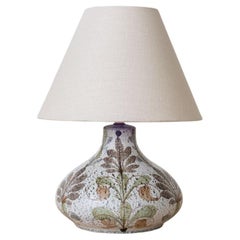 French Ceramic Painted Flower Table Lamp