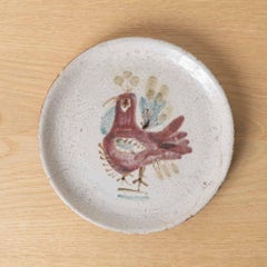 Piatto in ceramica francese dipinto a forma di gallo di Gustave Reynaud