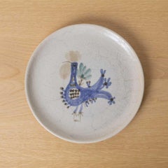 Piatto in ceramica francese dipinto a forma di gallo di Gustave Reynaud