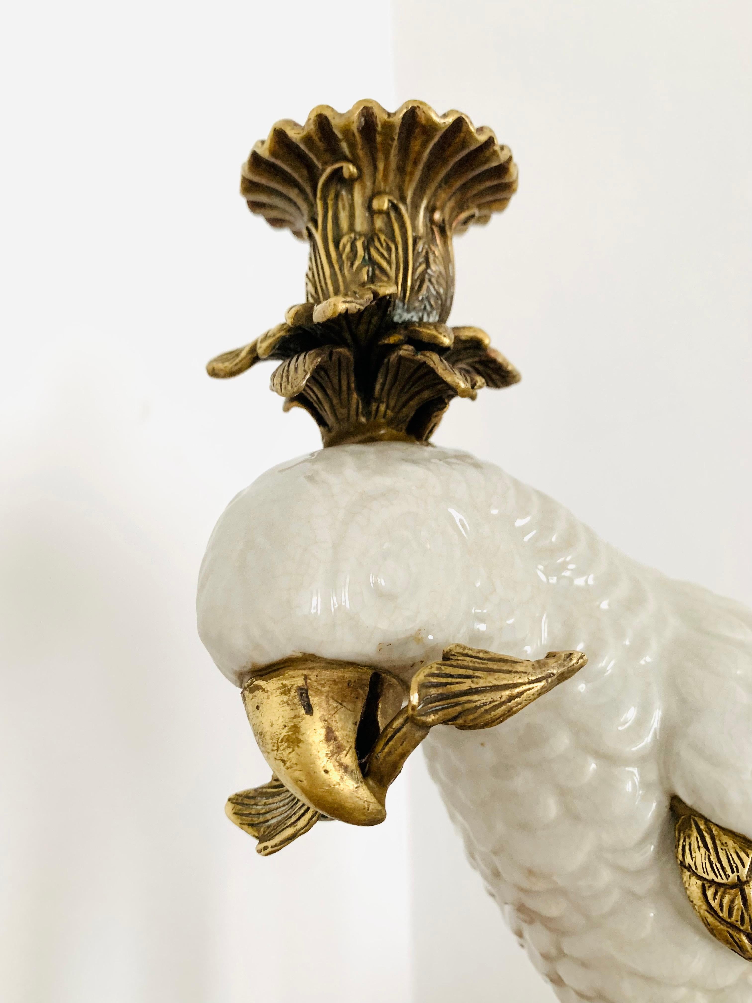 Portacandele francese in ceramica a forma di pappagallo in vendita 2