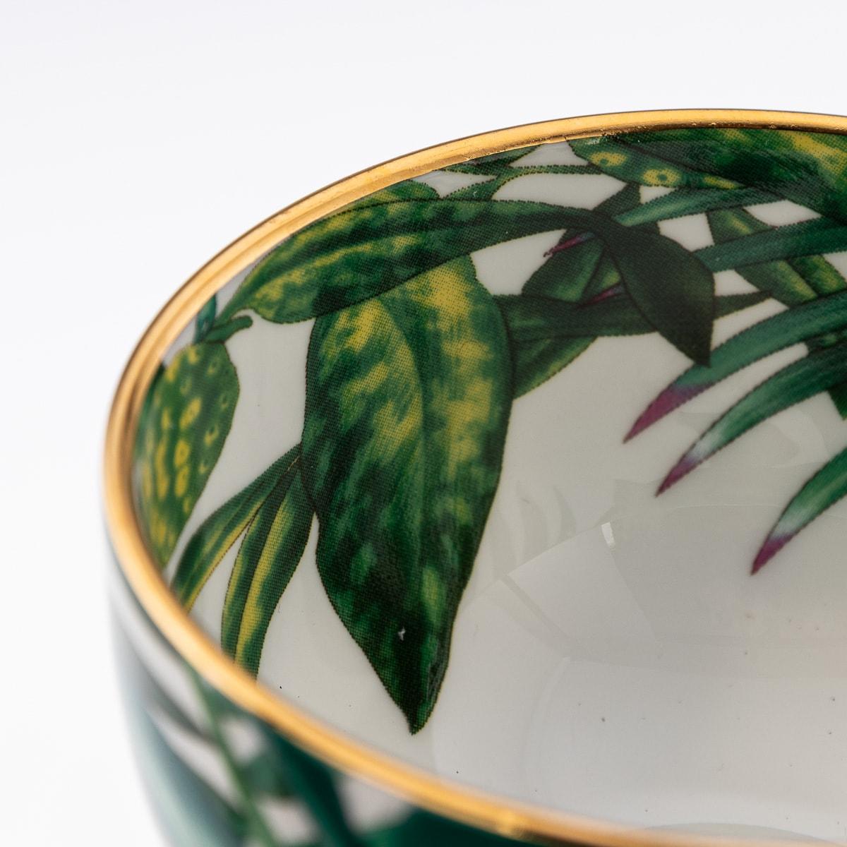 French Ceramic Passifolia Pair Of Breakfast Cups & Saucers By Hermes 12