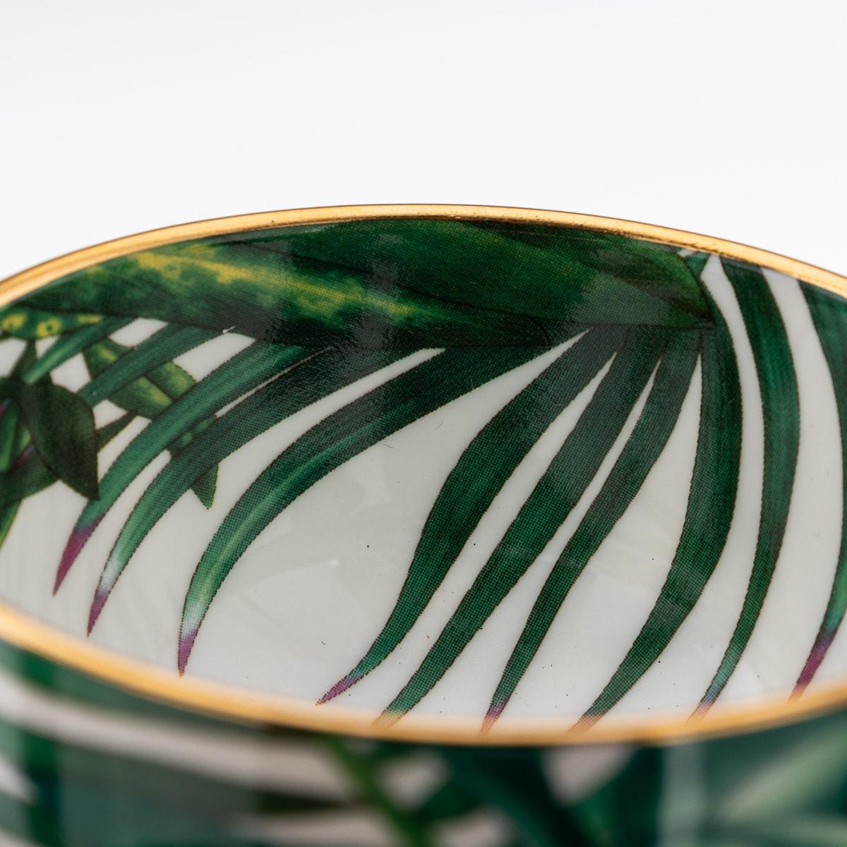 French Ceramic Passifolia Pair Of Breakfast Cups & Saucers By Hermes 13