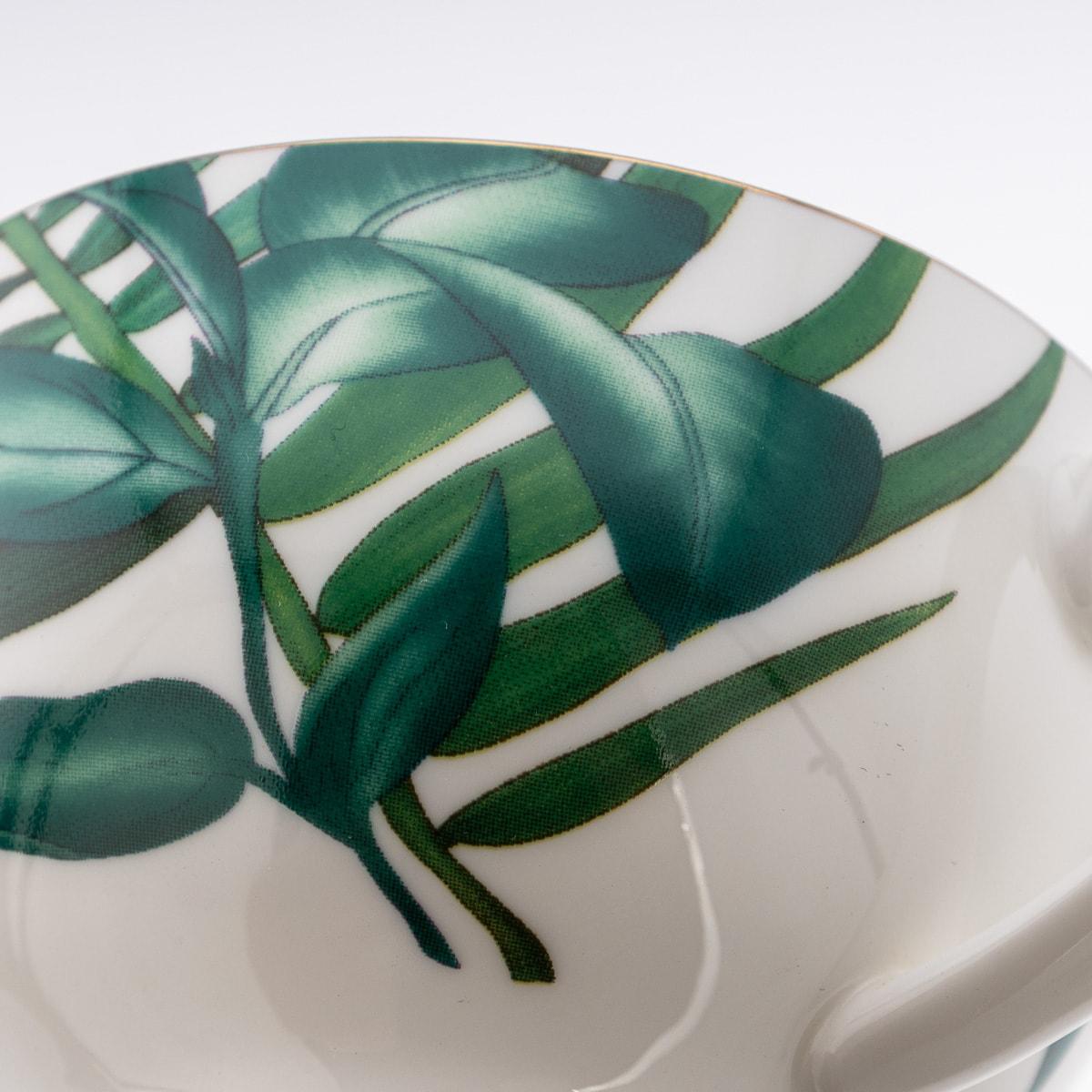 French Ceramic Passifolia Pair Of Breakfast Cups & Saucers By Hermes 14