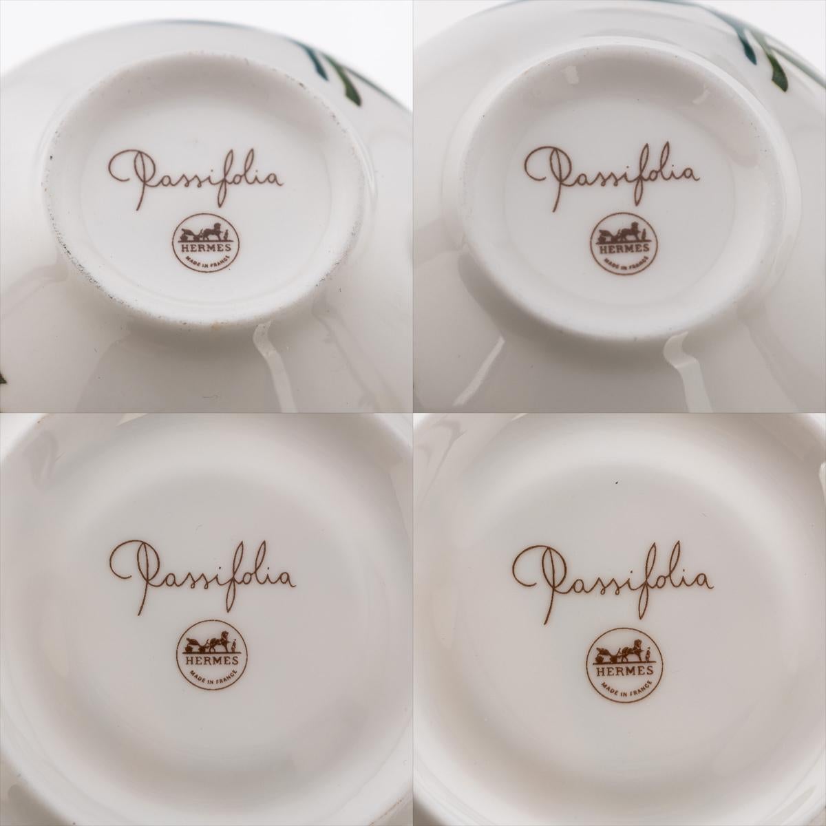 French Ceramic Passifolia Pair Of Breakfast Cups & Saucers By Hermes 15