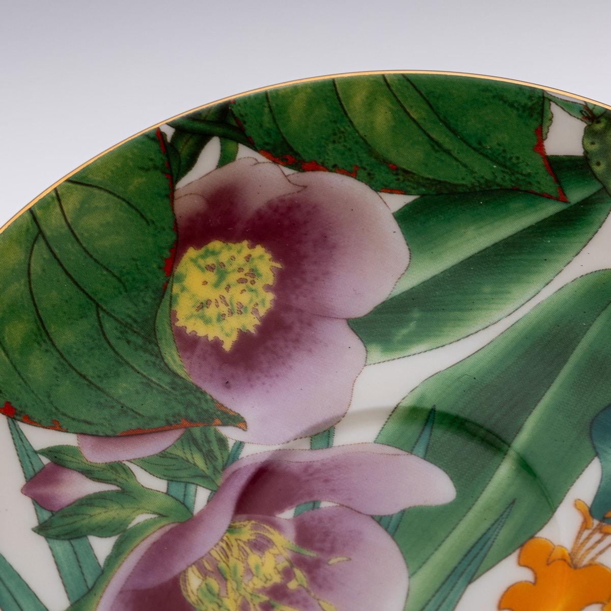 French Ceramic Passifolia Pair Of Breakfast Cups & Saucers By Hermes 4