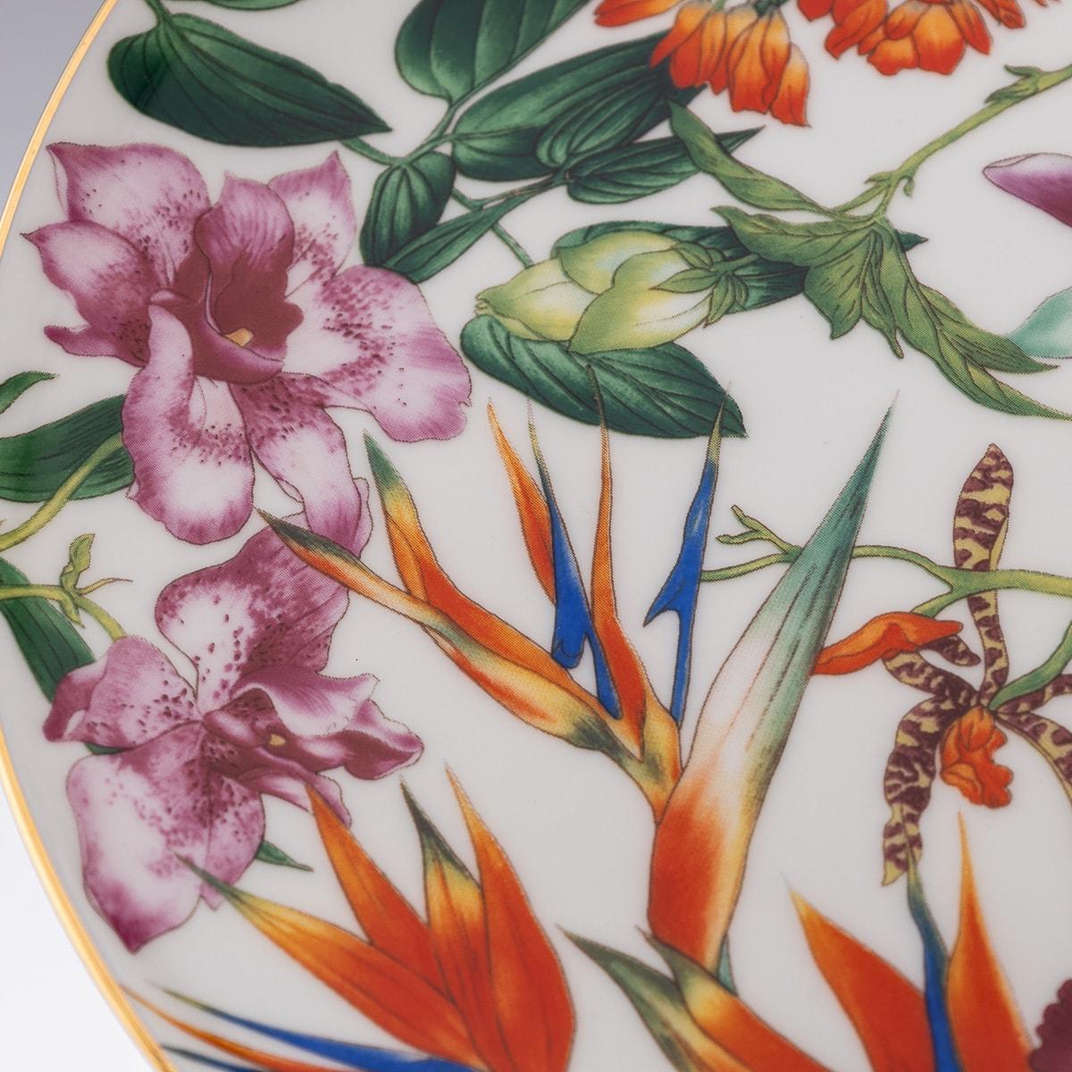 French Ceramic Passifolia Pair Of Dinner Plates By Hermes For Sale 6