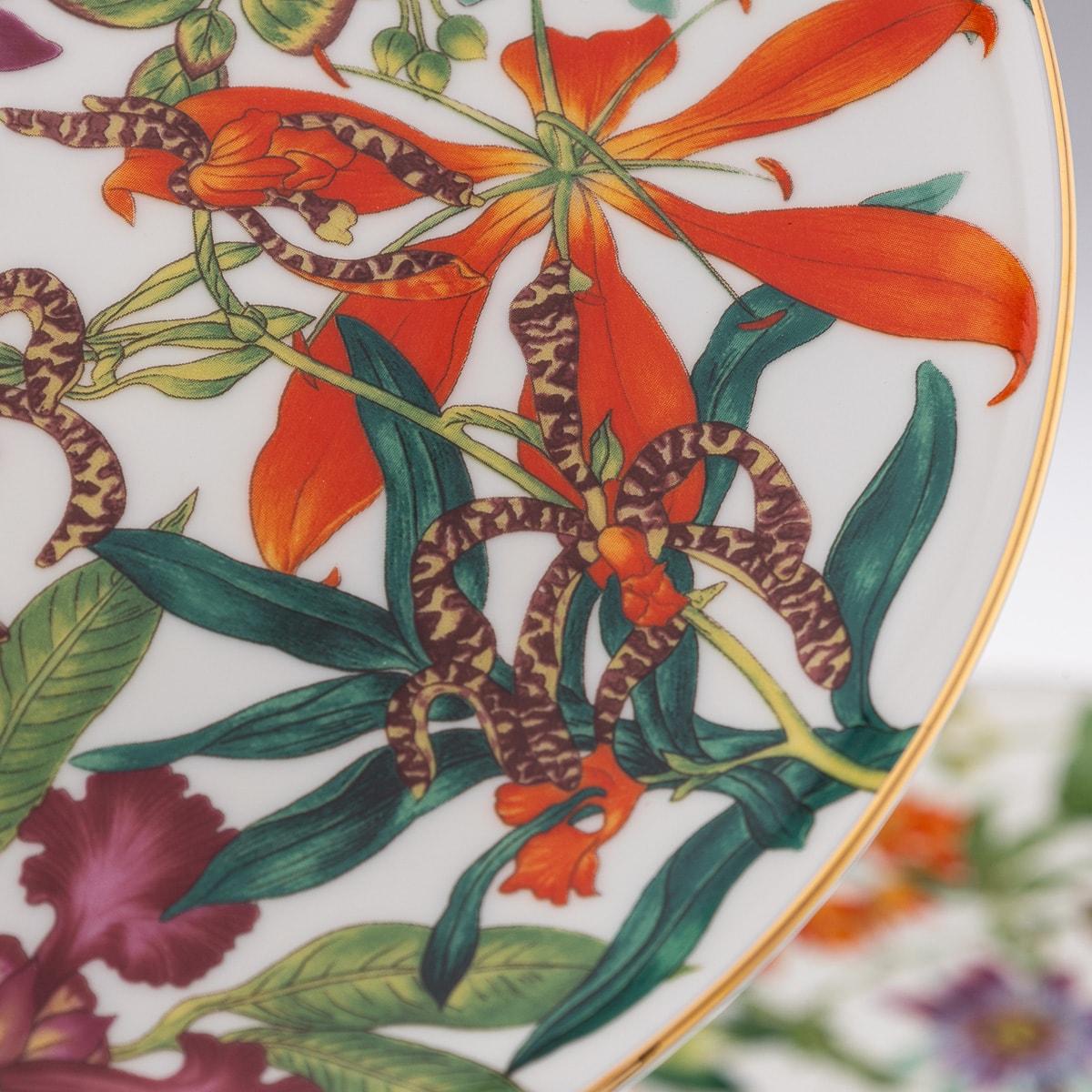French Ceramic Passifolia Pair Of Dinner Plates By Hermes For Sale 8